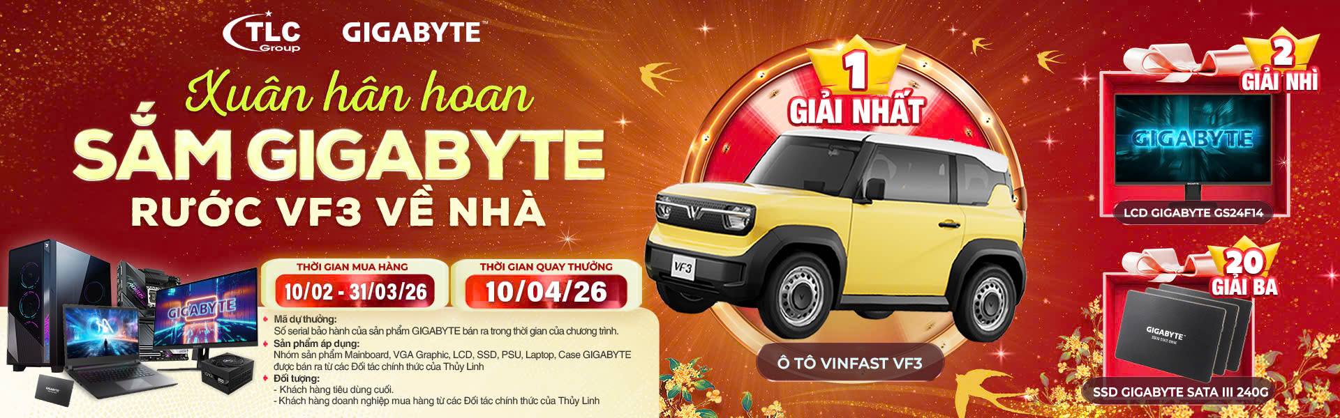 Sắm GIGABYTE - Rước VF3 Về nhà